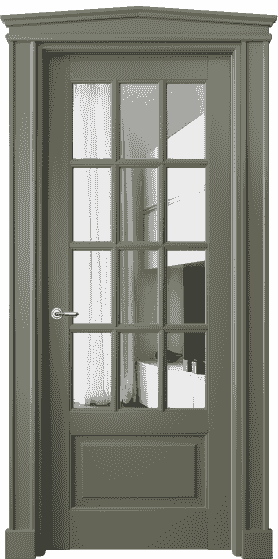 Дверь межкомнатная 6313 БОТ Зеркало. Цвет Бук оливковый тёмный. Материал Массив бука эмаль. Коллекция Toscana Grigliato. Картинка.