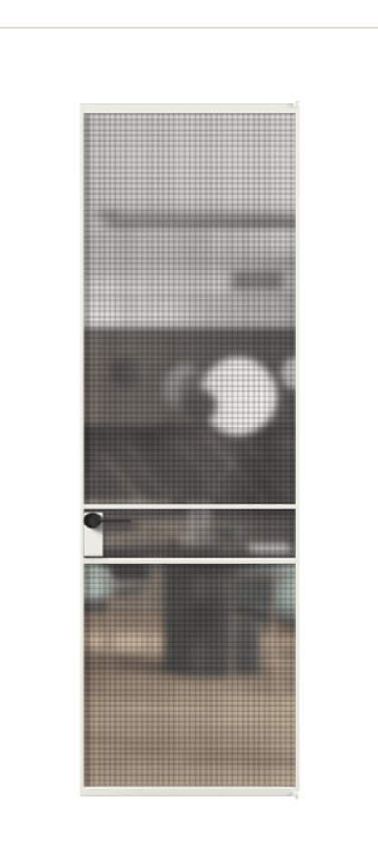 Алюминиевая дверь АЛПЛ040.02 Алюминий светло-серый Декоративное стекло с сеткой "Mesh silver", триплекс Цена 117452  | Volhovec