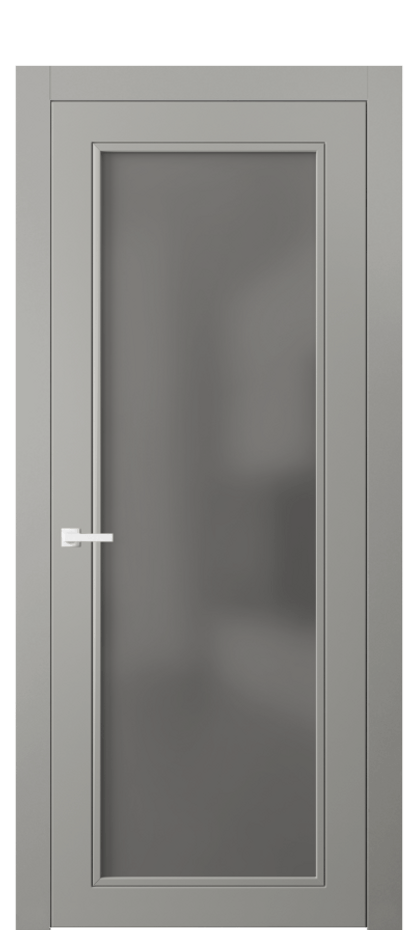 Межкомнатная дверь Нео Классик 8000 Матовый нейтральный серый Сатинированное серое стекло, триплекс Цена 60224 ₽ | Volhovec