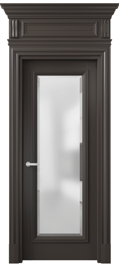 Межкомнатная дверь Antique 7300 Бук антрацит Сатинированное стекло с фацетом Цена 164609 ₽ | Volhovec