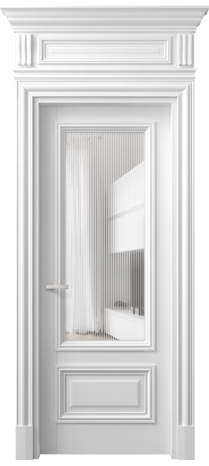 Межкомнатная дверь Antique 7306 Бук белоснежный Рифлёное стекло "Дюна", триплекс, 8 мм Цена 76860 ₽ | Volhovec