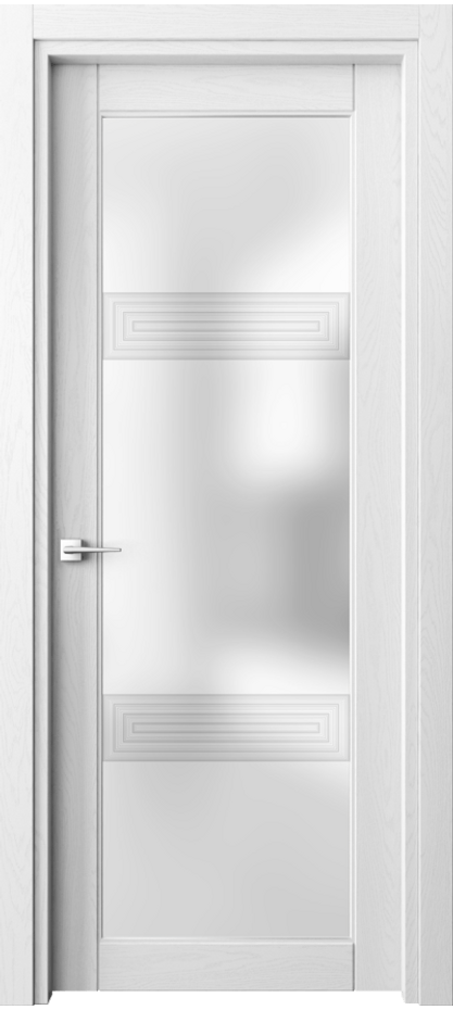 Межкомнатная дверь Ego 6112 Дуб белоснежный Сатинированное стекло "3D",4 мм Цена 92479 ₽ | Volhovec