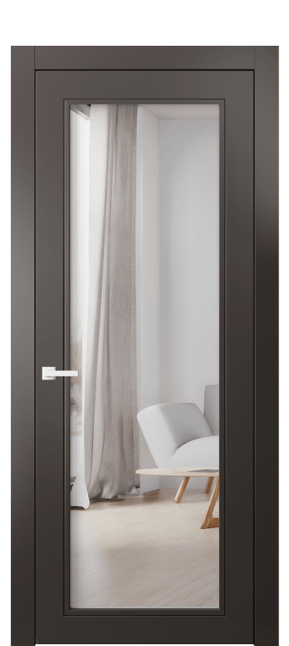 Дверь межкомнатная Neo Classic 8000 Матовый антрацит Двустороннее зеркало, триплекс Гладкий компланарный наличник МАН Цена 76699 ₽ Наличники уже входят в базовый комплект. Фабрика дверей Волховец 8 (800) 551 43 19 Межкомнатная дверь Neo Classic 8000 Матовый антрацит Двустороннее зеркало, триплекс Цена 76699 ₽ | Volhovec