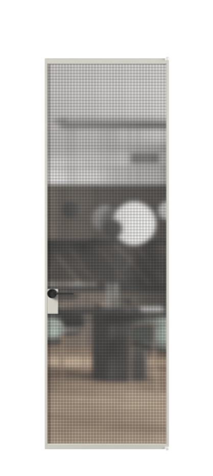 Алюминиевая дверь АЛПЛ040.01 Алюминий тёплый серый Декоративное стекло с сеткой "Mesh silver", триплекс Цена 25490710  | Volhovec