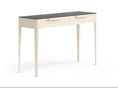 Мебель Консоль Piega 2 ящика. Цвет Матовый светло-бежевый. Материал Гладкая эмаль. Коллекция Консоль Piega 2 ящика. Картинка.