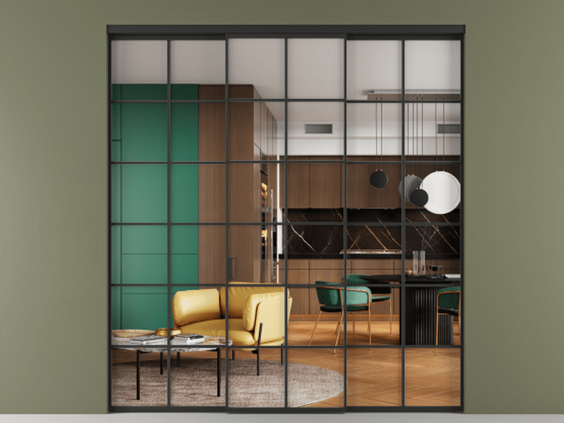 Перегородка Formato внутри проема трёхстворчатая #VENDORCODE# #FURNISH# #GLASS# Цена #PRICE# #CURRENCY# | Volhovec