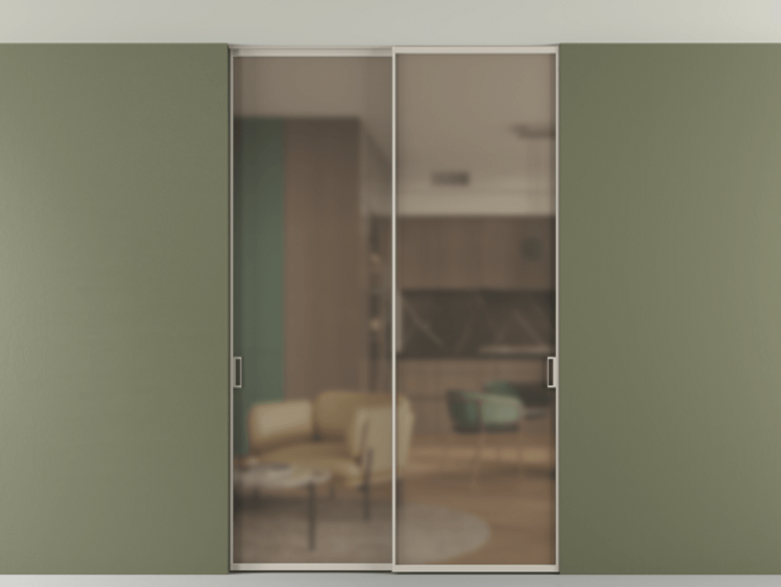 Перегородка Formato внутри проёма двустворчатая со скрытым креплением в потолок АЛПР 040.01 Алюминий светло-бежевый Сатинированное бронзовое стекло, триплекс. Цена 56360920 so'm 1. Полотно 2 шт. (800/2100 мм)
2. Комплект установки раздвижной системы
3. Базовый комплект фурнитуры
4. Ручка RONDO. Фабрика дверей Волховец 8 (800) 551 43 19 Перегородка Formato внутри проёма двустворчатая со скрытым креплением в потолок АЛПР 040.01 Алюминий светло-бежевый Сатинированное бронзовое стекло, триплекс Цена 56360920 so'm | Volhovec