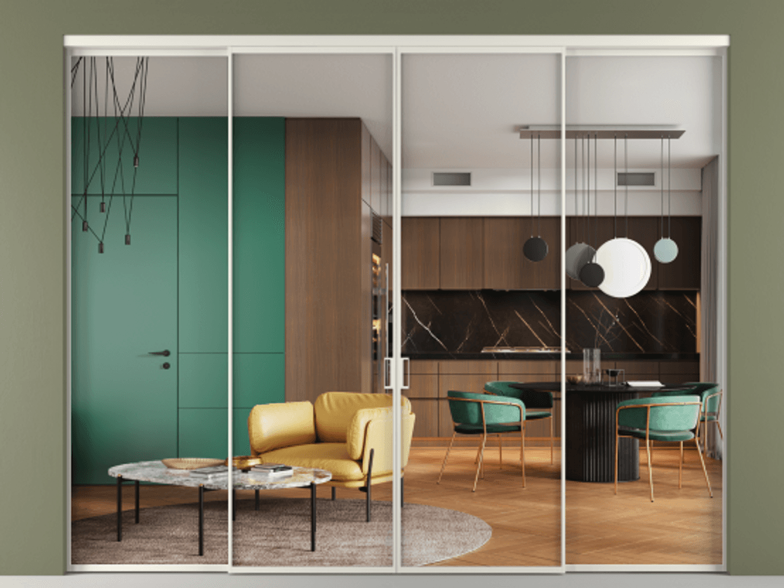 Перегородка Formato внутри проёма четырёхстворчатая АЛПР 040.01 Алюминий Белый Прозрачное стекло "Crystal Vision", калёное, 6 мм. Скрытый короб БЕЛ Цена 408760 ₽ 1. Полотно 4 шт. (800/2100 мм)
2. Комплект установки раздвижной системы
3. Базовый комплект фурнитуры
4.Ручка RONDO. Фабрика дверей Волховец 8 (800) 551 43 19 Перегородка Formato внутри проёма четырёхстворчатая АЛПР 040.01 Алюминий Белый Прозрачное стекло "Crystal Vision", калёное, 6 мм Цена 408760 ₽ | Volhovec