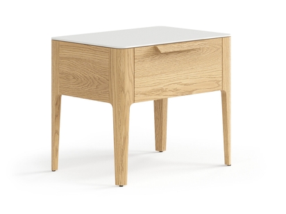 Мебель Тумба прикроватная Piega 1 ящик. Цвет Дуб соломенный матовый. Материал Массив дуба матовый. Коллекция Тумба прикроватная Piega 1 ящик. Картинка.