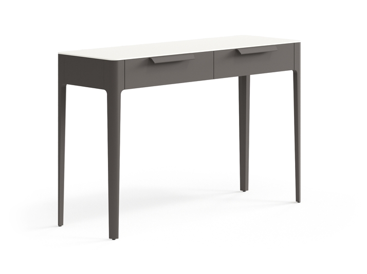 Мебель Консоль Piega 2 ящика. Цвет Матовый антрацит. Материал Гладкая эмаль. Коллекция Консоль Piega 2 ящика. Картинка.