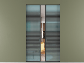 Алюминевая перегородка АЛПР 040.07 ЧРН САТ ГОЛ. Цвет Алюминий Черный. Материал Алюминий. Коллекция Перегородка Formato скрытый пенал 2 створки. Картинка.