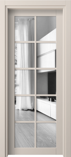 Дверь межкомнатная 2106 ПЭПБ ДВ ЗЕР. Цвет ПЭТ пудровый бежевый. Материал ПЭТ. Коллекция Neo. Картинка.