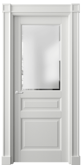 Дверь межкомнатная 6304 МССР САТ-Ф. Цвет Матовый светло-серый. Материал Гладкая эмаль. Коллекция Тоскана Плано. Картинка.