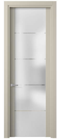 Дверь межкомнатная 4114 ПЭСБ ГРА. Цвет ПЭТ светло-бежевый. Материал ПЭТ. Коллекция Планум. Картинка.