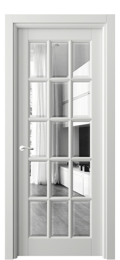 Дверь межкомнатная 0708 МССР ЗЕР-Ф. Цвет Матовый светло-серый. Материал Гладкая эмаль. Коллекция Лигнум. Картинка.