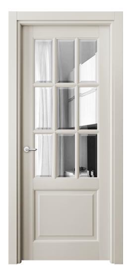 Дверь межкомнатная 6312 БОС Зеркало с фацетом. Цвет Бук облачный серый. Материал Массив бука эмаль. Коллекция Toscana Grigliato. Картинка.