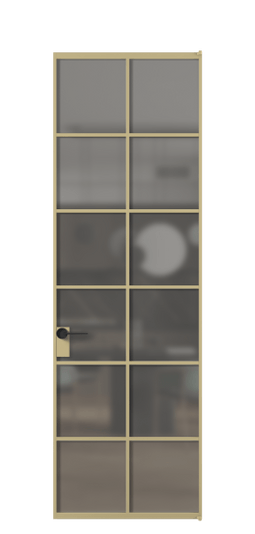 Дверь межкомнатная АЛПЛ040.05 ЗОЛ Золотой Серый сатин триплекс. Цвет . Материал Алюминий металлик. Коллекция Формато. Картинка.