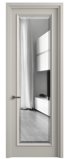Дверь межкомнатная 6702 МОС ЗЕР ФАЦ. Цвет Матовый облачно-серый. Материал Гладкая эмаль. Коллекция Шарм. Картинка.