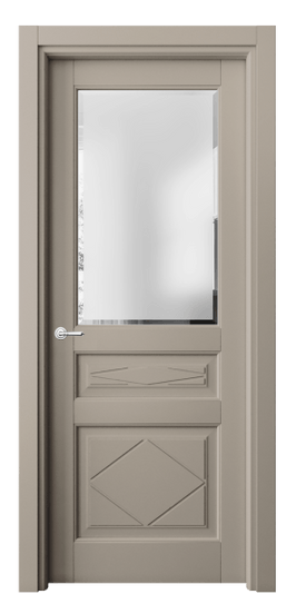 Дверь межкомнатная 6344 МБСК САТ Ф. Цвет Матовый бисквитный. Материал Гладкая эмаль. Коллекция Тоскана Ромбо. Картинка.