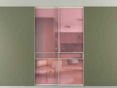 Перегородка Formato внутри проёма скрытое крепление в потолок 2 створки