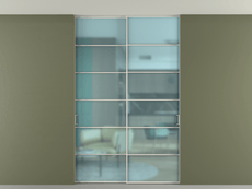 Перегородка Formato внутри проёма скрытое крепление в потолок 2 створки