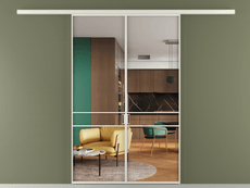 Перегородка Formato вдоль стены 2 створки