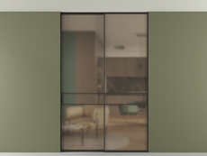 Перегородка Формато внутри проёма скрытое крепление в потолок 2 створки