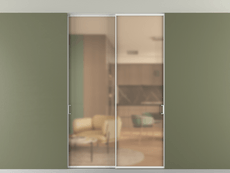 Перегородка Formato внутри проёма скрытое крепление в потолок 2 створки