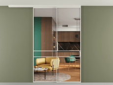 Перегородка Formato вдоль стены на потолок 2 створки с синхронным механизмом