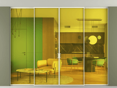 Перегородка Formato внутри проёма скрытое крепление в потолок 4 створки