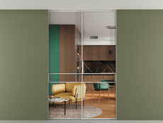 Перегородка Formato внутри проёма скрытое крепление в потолок 2 створки