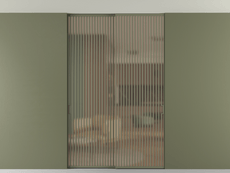 Перегородка Formato внутри проёма скрытое крепление в потолок 2 створки