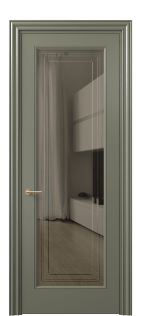 Дверь межкомнатная 8400 МОТ Бронза с гравировкой. Цвет Матовый оливковый тёмный. Материал Гладкая эмаль. Коллекция Маскот. Картинка.