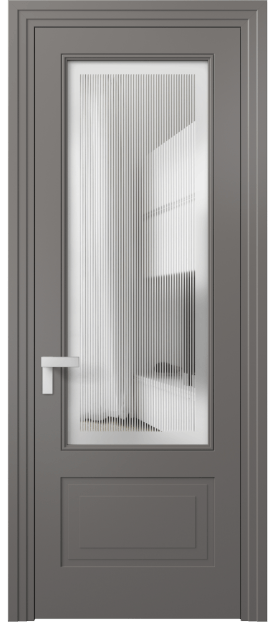 Дверь межкомнатная 8342 МКЛС Сатин с гравировкой Rocca. Цвет Матовый классический серый. Материал Гладкая эмаль. Коллекция Rocca. Картинка.