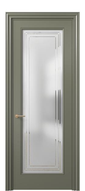 Дверь межкомнатная 8400 МОТ Сатин с гравировкой Mascot. Цвет Матовый оливковый тёмный. Материал Гладкая эмаль. Коллекция Маскот. Картинка.